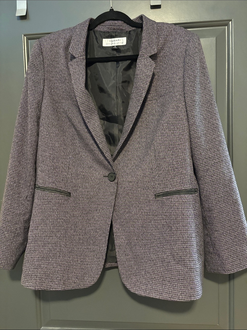 Purple Textured Single-Button Blazer